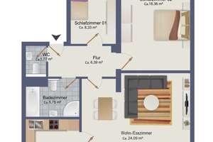 Modernisierte 3-Zimmer-Wohnung inkl. Tiefgaragenstellplatz – sofort bezugsfrei – Die vollständige Adresse der Immobilie erhältst du vom Anbieter., 22145 Rahlstedt, Hamburg – Vorschaubild 20