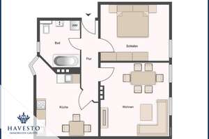 Stilvolle 2-Zimmer-Dachgeschosswohnung mit Holzbalkendecke, Einbauküche & modernisiertem Bad – 39112 Sudenburg, Magdeburg – Vorschaubild 9