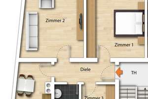 Vollmöblierte 3ZKB - Wohnung im 2.OG mit Balkon *ab 01.08. frei* – Die vollständige Adresse der Immobilie erhältst du vom Anbieter., 86157 Pfersee-Süd, Augsburg – Vorschaubild 14