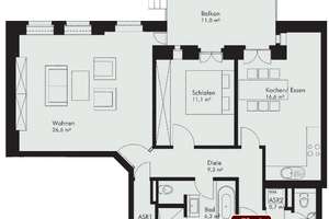 Stilvolle 2 Zimmer Wohnung mit Balkon am Bundesverwaltungsgericht – 4107 Zentrum-Süd, Leipzig – Vorschaubild 17