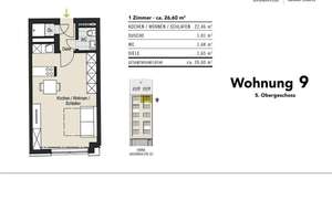Urbanes 1-Zimmer-Apartment in Bestlage – Köln Innenstadt pur! Aachener Str. 65, WE 9 – Aachener Straße 65, 50674 Neustadt/Süd, Köln – Vorschaubild 3