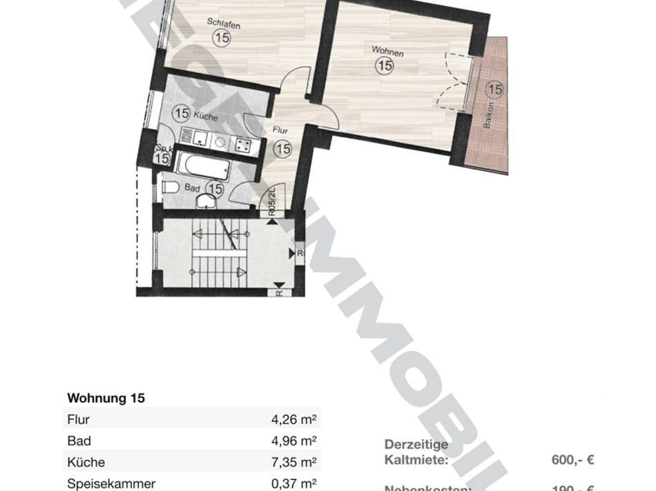 1. Obergeschoss Wohnung 15