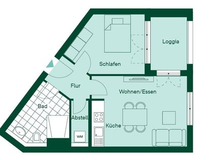 Teilmöblierte 2 Zimmer Wohnung in Karlshorst (Untermiete store 1 Jahr)