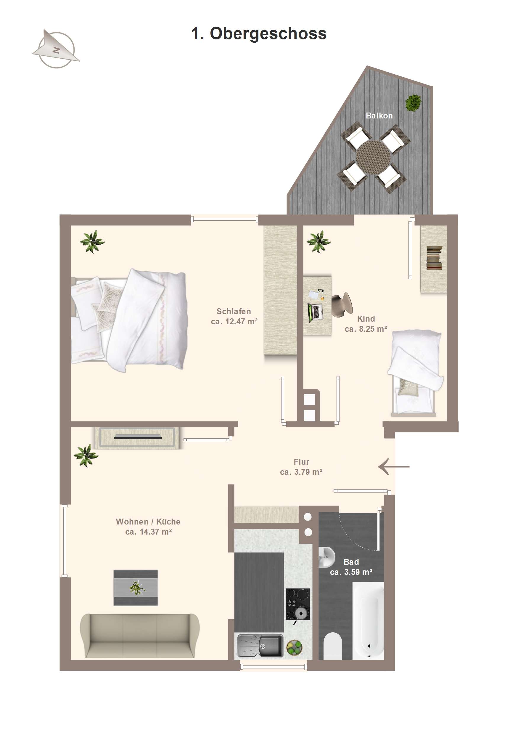 Renovierungsbedürftige 3-Zimmer-Wohnung in Hildesheim (Hildesheim), Hildesheim Kreis – Bild 1