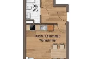 Möbilierte 2 Zimmerwohnung  – Dornheimer Ring 79, 68309 Käfertal, Mannheim – Vorschaubild 2