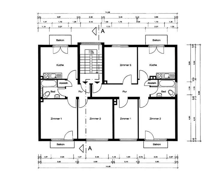 Grundriss 1.-3. Obergeschoss