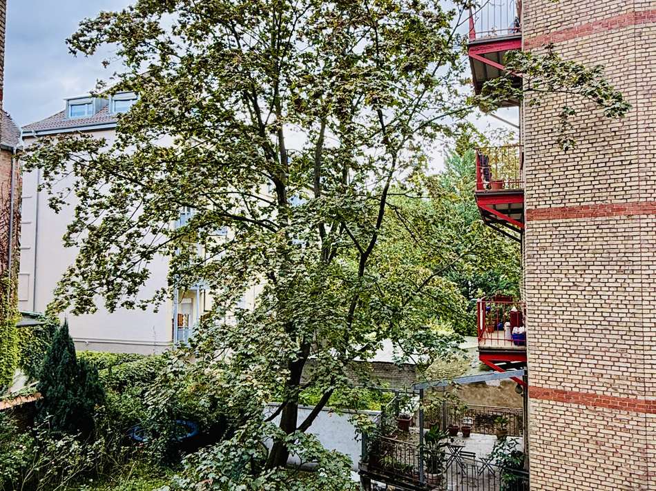 Ausblick Balkon Hof
