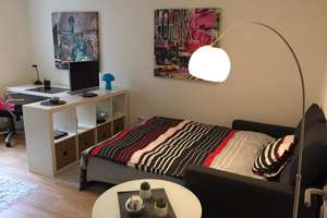 Stilvolle, vollmöblierte 1-Zimmer-Wohnung mit Küche und Bad im Zentrum von Münster – Dodostrasse 3, 48145 Mauritz-West, Münster – Vorschaubild 9