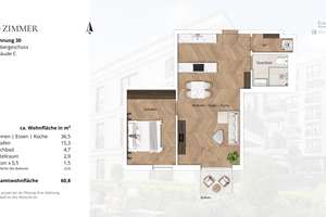 Ruhige Neubauwohnung mit Süd-Balkon  im Kö-Karree - nur 80m von der Königsallee entfernt – Talstraße 11, 40217 Friedrichstadt, Düsseldorf – Vorschaubild 4