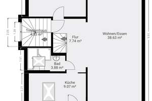 Wohnen über den Dächern - Teilmöblierte Maisonettewohnung mit Skyline-Blick – 60528 Niederrad, Frankfurt am Main – Vorschaubild 2