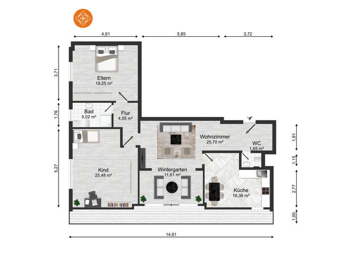 Wohnung mitte Sketch