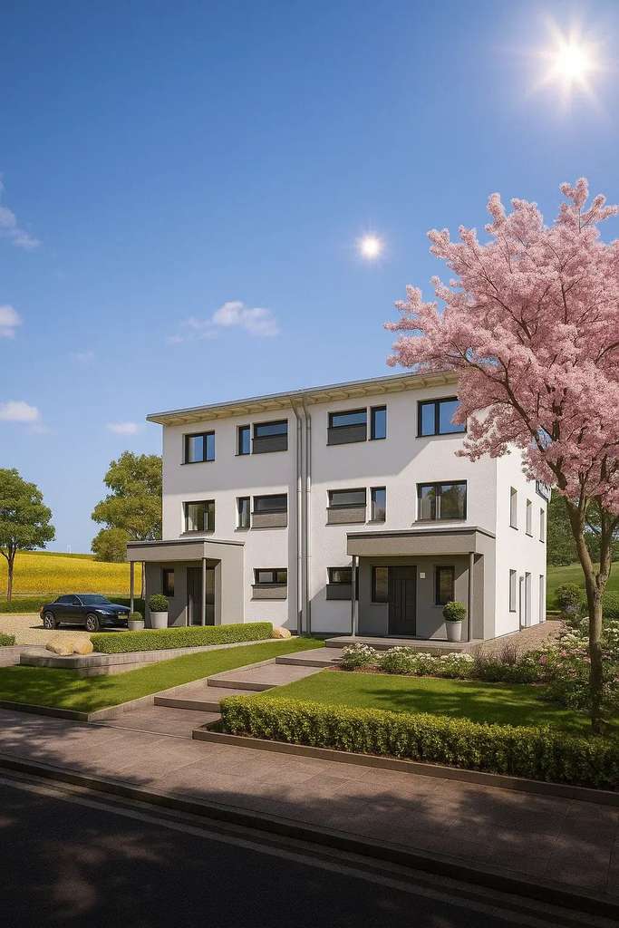 Energieeffiziente Doppelhaushälfte mit Staffeldach