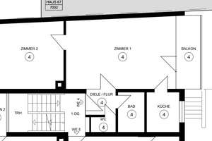 Schöne 2 Zimmer Wohnung mit Balkon und Einbauküche – Rechtensteinstraße 20, 70469 Hohe Warte, Stuttgart – Vorschaubild 2