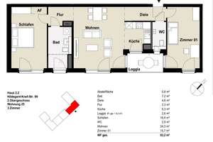 Helle 3-Zimmer Wohnung in Düsseldorf-Heerdt mit 83,2 m²