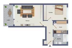 Uni-nah wohnen in Regensburg – renovierte 2-Zimmer-Wohnung mit Wintergarten & Garage – 93053 Kasernenviertel, Regensburg – Vorschaubild 9