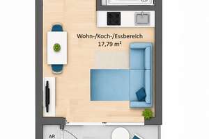 Modernes Studentenapartment in Bestlage direkt gegenüber von Uni und FH – Otto-Hahn-Straße 40, 93053 Galgenberg, Regensburg – Vorschaubild 7