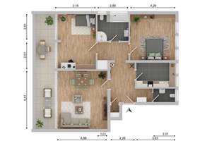  Köln-Weiß, ruhige, rheinnahe 3-Zimmerwohnung, großer Südostbalkon und TG-Stellplatz  – Die vollständige Adresse der Immobilie erhältst du vom Anbieter., 50999 Weiß, Köln – Vorschaubild 4