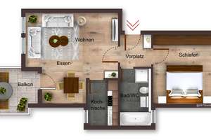 Sanierte Wohnanlage: 2-Zimmer-Wohnung mit Balkon und eigener Garage – Die vollständige Adresse der Immobilie erhältst du vom Anbieter., 70599 Plieningen (Ortsteil), Stuttgart – Vorschaubild 9