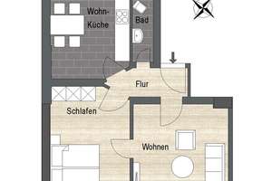 Gepflegte und ruhige 2 Zimmer-Wohnung mit neuem Balkon in beliebter Wohnlage in Wiesbaden – Riedstraße 20, 65187 Biebrich, Wiesbaden – Vorschaubild 23