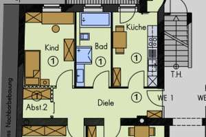 Hochwertig sanierte 3-Raumwohnung mit Balkon und Einbauküche – Körnerstraße 17, 9130 Sonnenberg, Chemnitz – Vorschaubild 3