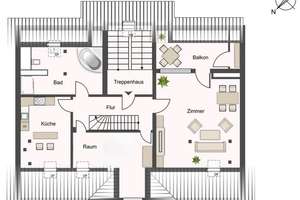 Modernes Wohnen über zwei Ebenen – hochwertige 4-Zimmer-Maisonette im Dachgeschoss von Engelsdorf – 4319 Engelsdorf, Leipzig – Vorschaubild 14