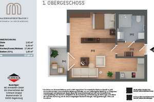 Helle 1-Zimmer-Wohnung in zentraler Lage in Regensburg inkl. Küchenzeile und TG – Maierhoferstraße 1, 93047 Ostenviertel, Regensburg – Vorschaubild 2