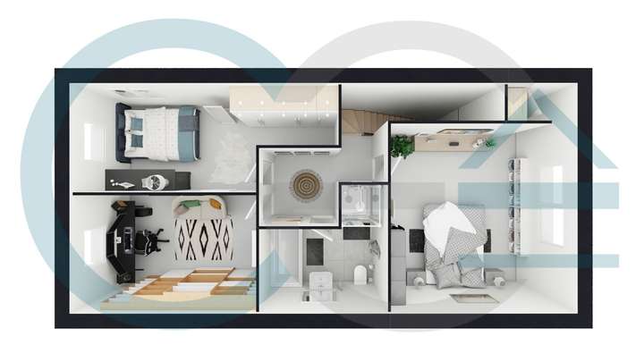 3D Grundriss Obergeschoss