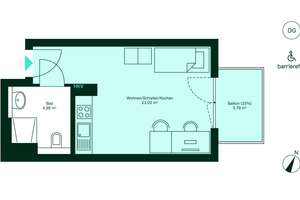 Barrierefreies Miniapartment inkl. Küchenzeile und Balkon – Roermonder Straße 76, 52072 Ponttor, Aachen – Vorschaubild 5