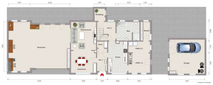 Grundriss Erdgeschoss (nicht m