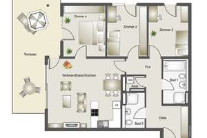Ruhige moderne 4-Zimmer-Erdgeschosswohnung mit Terrasse, großem Garten, TG in Düsseldorf Derendorf – Die vollständige Adresse der Immobilie erhältst du vom Anbieter., 40476 Derendorf, Düsseldorf – Vorschaubild 18