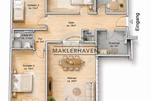 Hummelsbüttel: Stilvolles Wohnen am Teetzpark; 128qm - Erdgeschoss-Wohnung m. Garten u. Alsterzugang – Die vollständige Adresse der Immobilie erhältst du vom Anbieter., 22391 Poppenbüttel, Hamburg – Vorschaubild 13