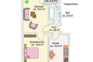 Frisch renoviert! 2-Zimmer-Apartment mit Balkon, neues Tageslichtbad mit Wanne, neuer Boden – Gerresheimer Straße 144, 40625 Flingern Süd, Düsseldorf – Vorschaubild 13