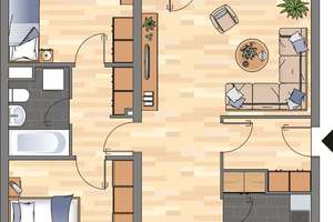 Demnächst frei! 3-Zimmer-Wohnung in Wolfsburg Vorsfelde mit Küchenübernahme möglich! – Mühlenweg 14, 38448 Vorsfelde, Wolfsburg – Vorschaubild 2