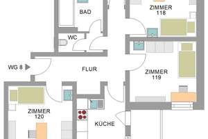 Zimmer in modernisierter Wohngemeinschaft für Student*in Schüler*in und Auszubildende  Roggenkamp 02 – Die vollständige Adresse der Immobilie erhältst du vom Anbieter., 33605 Stieghorst, Bielefeld – Vorschaubild 2