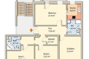 Tolle 4-Raum-Wohnung in Chemnitz Hilbersdorf mieten – Klarastraße 41, 9113 Hilbersdorf, Chemnitz – Vorschaubild 21