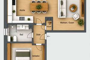 Hochwertig sanierte 2-Zimmer-Wohnung mit Balkon in Düsseldorf-Oberkassel – 40545 Oberkassel, Düsseldorf – Vorschaubild 13