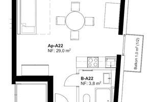 Möblierte, neuwertige 1-Zimmer-Wohnung mit Balkon und Einbauküche Nähe Uniklinikum – Markgrafenstraße 67, 86156 Kriegshaber, Augsburg – Vorschaubild 12
