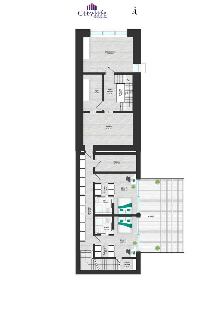 Haupthaus Souterrain + Neubau 