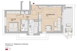 SONNTAGSBESICHTIGUNG | Exklusive 2-Zimmer-Wohnung im Staffelgeschoss mit großzügiger Dachterrasse – Am Sauerstoffwerk 1, 55246 Mainz-Kostheim, Wiesbaden – Vorschaubild 5