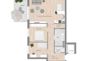 Neubau: ruhige 3,5 Zimmer Wohnung mit Blick ins Grüne – Marienstraße 7, 74354 Besigheim – Vorschaubild 2