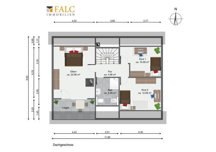 Grundriss Dachgeschoss - FALC
