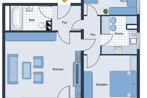 MZ-Oberstadt: Ruhige, sanierte, gut geschnittene 3 Zimmerwohnung, 1. OG, gepflegte Wohneinheit. – Die vollständige Adresse der Immobilie erhältst du vom Anbieter., 55131 Oberstadt, Mainz – Vorschaubild 4