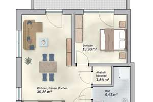 Wohnung Nr. 6 OG - Wunderschöne 2 Zimmer Neubauwohnung mit Balkon – Manzostraße 3, 80997 Allach, München – Vorschaubild 6