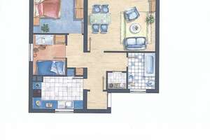 Helle 2,5-Zimmer Wohnung im 1. OG mit Balkon in der Innenstadt