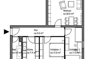Schicke 3-Zimmer-Wohnung mit Tagslichtbad und Balkon – Lüssenhopstr. 14, 30419 Stöcken, Hannover – Vorschaubild 3
