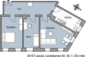 Lichtdurchflutete Zweizimmerwohnung sucht neuen Mieter – Landsberger Str. 39, 4157 Gohlis-Mitte, Leipzig – Vorschaubild 6