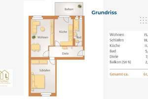  +++schöne 2- Zimmerwohnung mit Balkon // Einbauküche // ideal für Wohnanfänger+++ – Frankenberger Straße 65, 9131 Hilbersdorf, Chemnitz – Vorschaubild 12