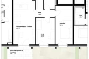 Komfortable 3-Zimmer Neubauwohnung mit Terrasse und eigenem Gartenanteil - Neubau - 2.0.2 – Die vollständige Adresse der Immobilie erhältst du vom Anbieter., 89231 Neu-Ulm – Vorschaubild 3