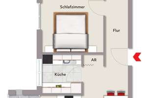 Urbanes Wohnen leicht gemacht: Praktische 2-Zimmer-Wohnung mit Charme
 – 93049 Westenviertel, Regensburg – Vorschaubild 7