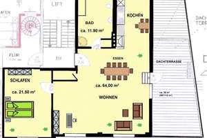 Anfragen NUR per E-Mail. Penthouse - Dachterrasse - Fahrstuhl - Kaminofen - EBK - Brhv. – Hafenstr. 188, 27568 Lehe, Bremerhaven – Vorschaubild 2